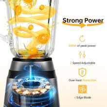 Matmixer 2-i-1-Matberedare, Smoothiemixer för Iskrossning och Shakes, Bänkmixer, Höghastighetsmixer (EU)
