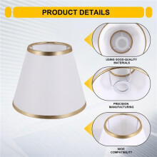 Drum Lamp Shade Dustproof Shape Cloth Lampshade Table Floor Chandelier Light Replacement for Home Office White