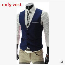 (Navy Blue,4XL)Herren Slim Fit V-Ausschnitt Weste mit Polyester Material für Hochzeit und Party Outfits