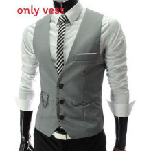 (Light Gray,4XL)Mens Slim Fit Vneck Vest With Polyester Material For Wedding And Outfits Party