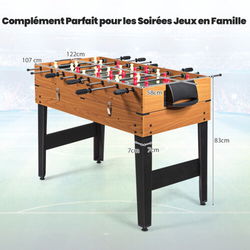 Mesa de jogos 3 em 1, pebolim, bilhar e hóquei com escorregador de 48 polegadas.