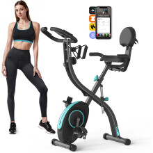 MERACH Multifunctional Foldable Exercise Bike - Exclusive APP for Customizable Plans, 16-Level Magnetic Resistance