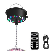 Remote Rotating Disco Motor,Light Spinner 23 LED Mirror Rotator for Home Decor(Not Included )