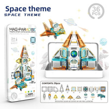(Space)Camion de Pompier Blocs de Construction Magnétiques Enfant Jouet Éducatif Avec Matériel Abs