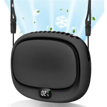 Ventilatore da collo ricaricabile USB indossabile 5 velocità mani libere nero