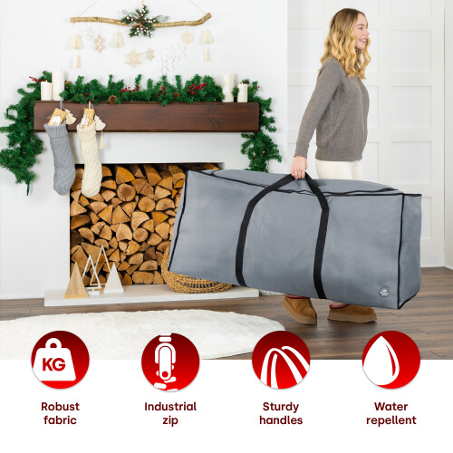 LIVIVO Heavy Duty Christmas Tree Storage Bag 7ft Grey 2