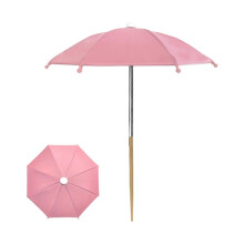 (Pink) Guarda-sol de Jardim Compacto para Varanda, Plantas, Proteção Solar e Impermeável, Preto