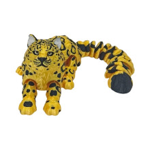 (Leopard) Realistisch beweegbaar luipaardbeeldje, 3D-geprint, bureaudecoratie met flexibele gewrichten.