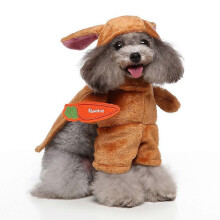 (S) Puppy Dog Pet Clothes Hoodie, Warm Autumn Winter Jumpsuit Apparel, Halloween Cosplay Rabbit Outfit for Small Dogs and Cats