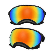 (black and color, L) Hundebrille für Welpen und große Rassen mit UV- und Stoßschutz, verstellbarem elastischem Sonnenbrillen