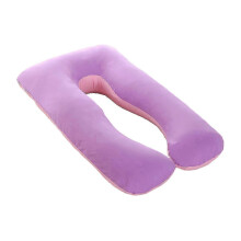 (Purple Pink, 70x130cm) U-vormige kussenhoes voor zwangerschapsslapers op hun zij, katoen, wasbaar, 70x130cm of 80x140cm