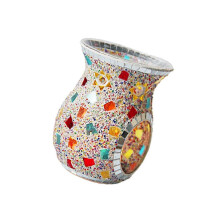 (Colourful) Queimador de Óleo de Vidro com Padrão Mosaico Turco para Cera e Aromaterapia