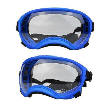 (Blue and Transparent, L) Dog Goggles for Puppy and Large Breed with Anti UV and Impact Resistance Adjustable Elastic Sunglasses