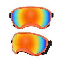 (Orange and color, M) Dog Goggles for Puppy and Large Breed with Anti UV and Impact Resistance Adjustable Elastic Sunglasses