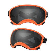 (Orange and black, L) Lunettes de soleil pour chiots et chiens de grande race, avec protection UV, résistance aux chocs et élastique réglable.