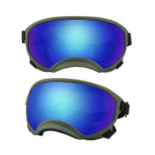 (Green and Blue, L) Dog Goggles for Puppy and Large Breed with Anti UV and Impact Resistance Adjustable Elastic Sunglasses