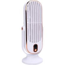 Ventilatore da tavolo a torre senza pale, ricaricabile tramite USB, silenzioso, con 5 velocità e motore brushless per casa e ufficio, bianco.