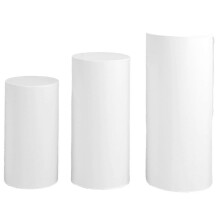 (White) 3-osainen joustava spandex-sylinteripohjainen suojus syntymäpäivä- ja hääjuhlien sisustukseen