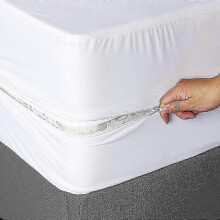 (White, Full 137X190X36cm) Capa de Colchão Impermeável Totalmente Encerrada com Zíper para Cama de Casal, 15-17 Polegadas, 300TC