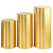 (Golden) 3-osainen joustava spandex-sylinteripohjainen suojus syntymäpäivä- ja hääjuhlien sisustukseen