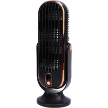Ventilatore da tavolo a torre senza pale, ricaricabile tramite USB, silenzioso, con 5 velocità e motore brushless per casa e ufficio, nero.