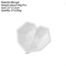 (1) Forma silikonowa do ciasta 3D z diamentowym sercem i sercem do pieczenia biszkoptu, musu czekoladowego, deseru, dekoracji kuchennej