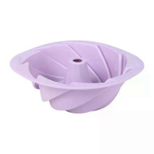 (Purple) Duża silikonowa forma do pieczenia ciasta w kształcie spiralnego kwiatu, wielokrotnego użytku silikon spożywczy do pieczenia w kuchni