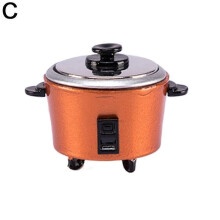 (Orange) Panela de Arroz Mini Toy Simulação Cozinha Material de Liga 33cm