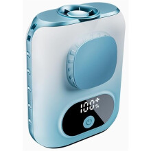 Ventilatore portatile da collo con clip e cintura ricaricabile USB personale blu ghiaccio