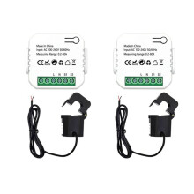 2X Tuya Life ZigBee Meter 80A with Current Transformer Clamp KWh Power Monitor Electricity Statistics