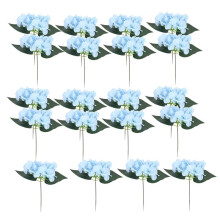 Light Hydrangea Silk Flowers Heads Pack of 20 Full Hydrangea Flowers Artificial with Stems for Wedding