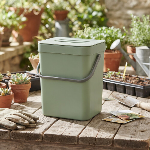 GEEZY GEEZY Hanging Kitchen Waste Bin 3L Over Door Compost Caddy Food Waste Trash Can Pot 1
