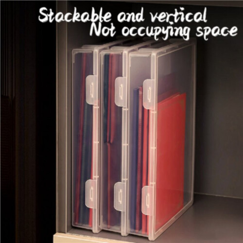 Plastic File Organizer Transparent Square Storage Box Storage Box File Storage Box M 1