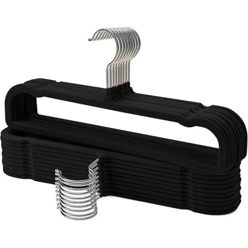 (Gray)Space Efficient Velvet Pant Racks With Nonslip Surface For Home Closet Use 1