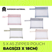 10 Pack Colored Double-Layer Mesh Zipper Pouch Bags, Building Block Sets Toy Storage & Organization 5Pcs A4+5Pcs A5
