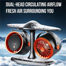 Ventilatore da collo doppia testa ricaricabile USB 5 velocità gaming bianco