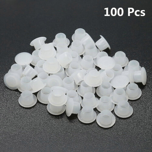 100pcs 8mm White Plastic Plugs - Hole Plugs Snap-in Locking 1