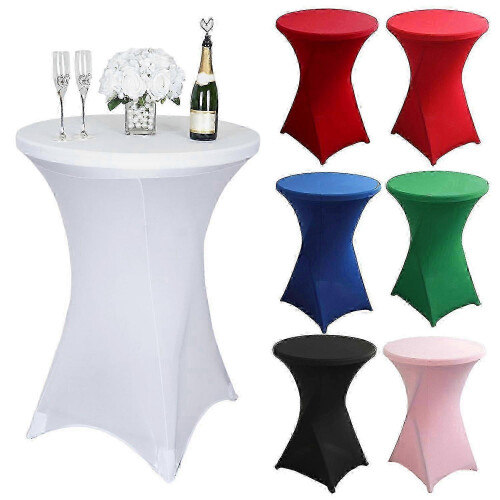 (L Red) Cocktail Tablecloth, 110x60/80cm, High Elastic Solid Color Stain Resistant Easy to Install 1
