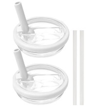 Lot de 2 Couvercles de Rechange pour 1,2 L (40 Oz), avec Couvercle Anti-Fuite et Paille Rabattable, Accessoires pour Tasses