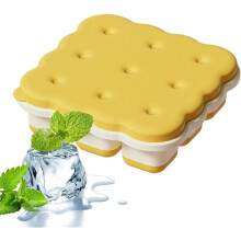 Stampo per cubetti di ghiaccio in silicone a forma di biscotto, riutilizzabile, ideale per cocktail a base di whisky.