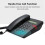 Black Office Corded Phone Caller ID No Battery US Line 3