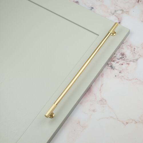 (320mm Handle) Brass Gold Textured Cabinet Handles & Pull Knob 1
