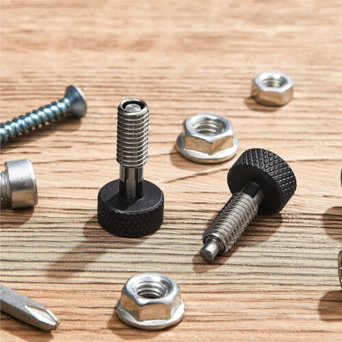 1 Set of M6 Knurled Handle Quick-Release Pins -Retractable Spring Plunger Quick-Release Locking Pins (2 Large + 2 Small) 2