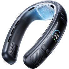 Ventilatore da collo senza pale USB display digitale sport esterni nero
