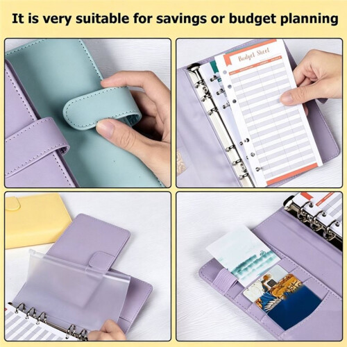 A6 Binder Refillable Planner Notebook PU Leather Binder Journal with Pockets, Dividers, Refill Paper 2