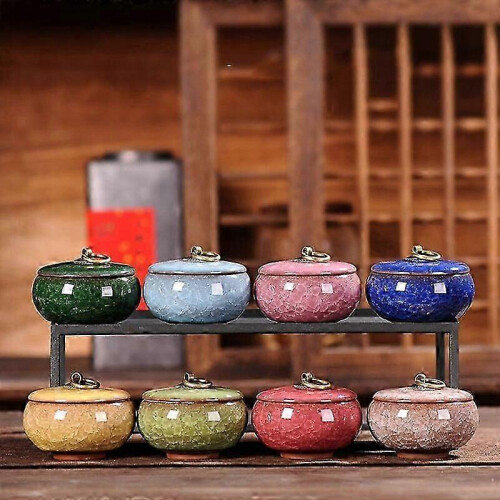 (red, H) Sealed Ceramic Ash Urn for Small Pet Cremation Ashes Home Keepsake 2