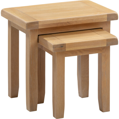 Seconique Windsor Nest Of 2 Tables - Natural Oak 2
