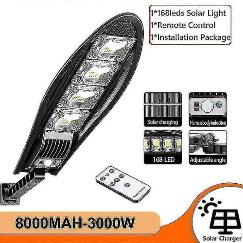 (5000W) Solar Security Light Compatible with Outdoor Use, 4-Sided Illumination, 360 PIR Sensor, Adjustable Lighting Modes, Wall Mounted, Energy Saving 1