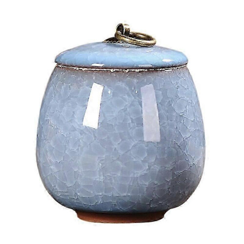 (deep green, H) Sealed Ceramic Ash Urn for Small Pet Cremation Ashes Home Keepsake 1