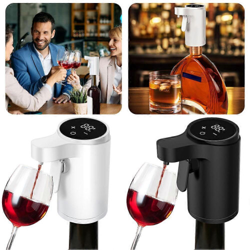 (White) Automatic Wine Dispenser, Sensor-Activated with LED Display for Hygienic Serving, ABS Plastic Construction 1